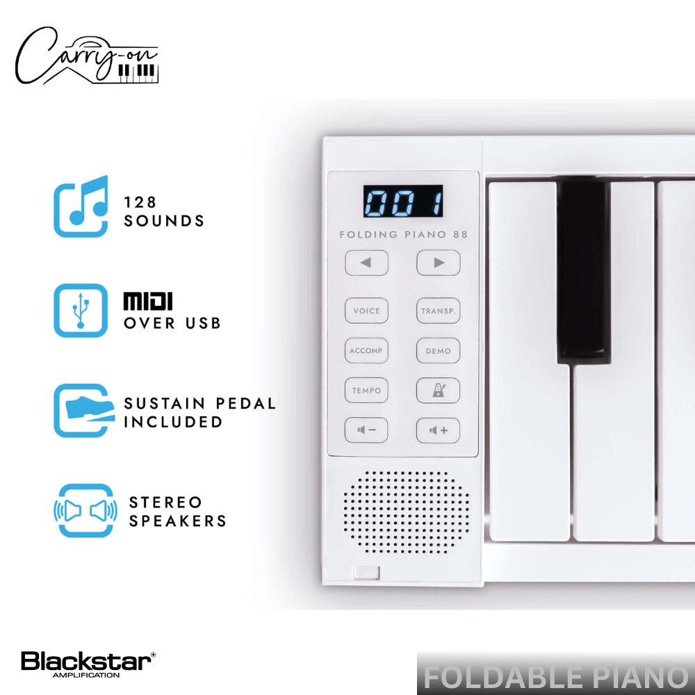 Carry On By Blackstar Foldable Piano, FP88