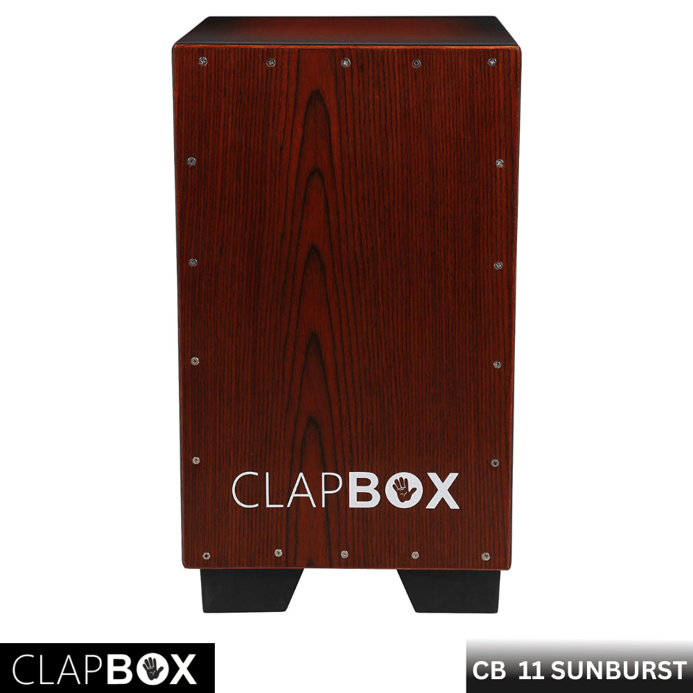 Clapbox Cajon CB11 Sunburst Oak wood with 3 Internal Snare MusikWala