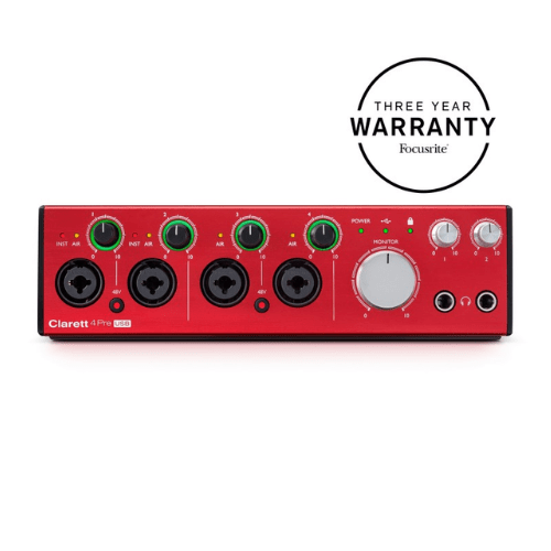Focusrite Clarett 4 Pre USB | 18-in,8-out Audio Interface - MusikWala