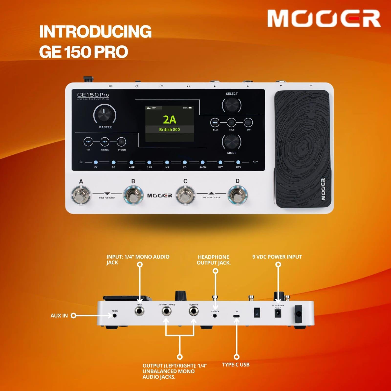 Mooer GE150 PRO | Multi Effect Pedal – MusikWala