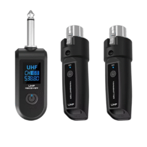 Softline Pro UHF XLR Adapter System Wireless Microphone Transmitter Receiver for Dynamic Microphone Guitar Audio Mixer PA System (SP DWT002 MIC) - Dual
