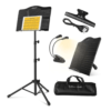 Softline Pro Music Stand, Portable & Foldable Professional Notation Stand with Light and Bag, Tabletop Music Book Stand for Guitar, Ukulele, Violin Players (SP-ABSP-FMUS-KIT)